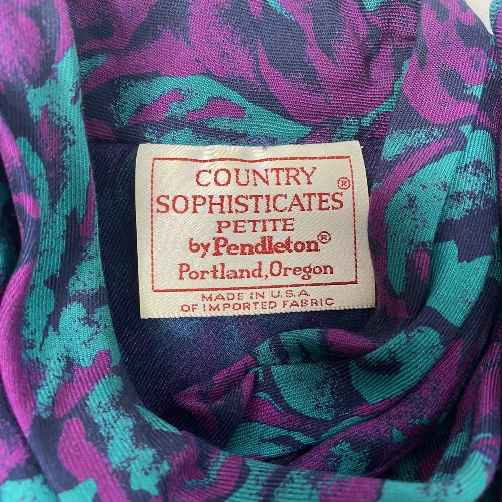 Country Sophisticates by Pendleton Blouse Button Up Abstract Floral size 10 - Picture 13 of 16